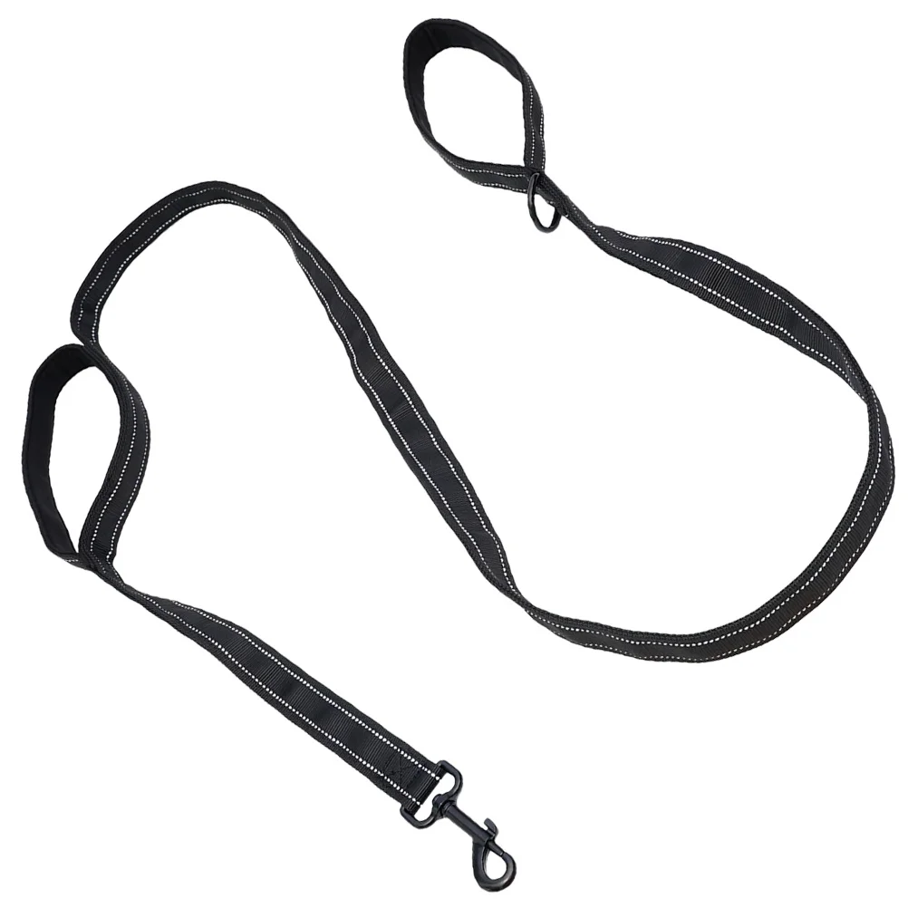 

Ergonomic Double Layer Nylon Dog Leash Heavy Duty Outdoor Walking Traction Rope Durable Metal Hook Safe Portable Wear Resistant