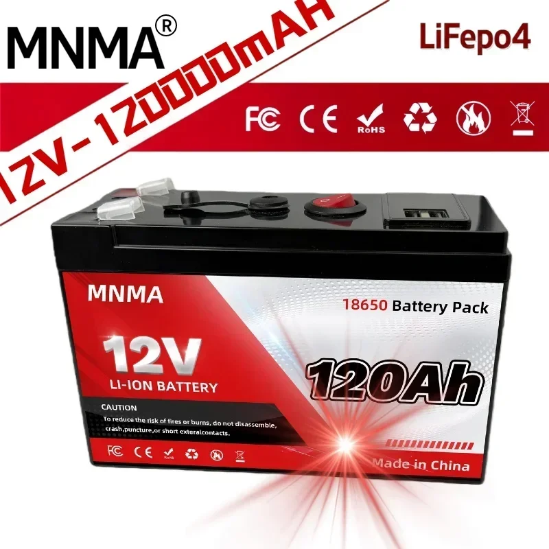 Lifepo4 12V batterij, zonnebatterij, lithium 180Ah 12V lithium batterij, 10 jaar levensduur, 4000+ cycli, BMS voor zonne- en maritieme apparaten