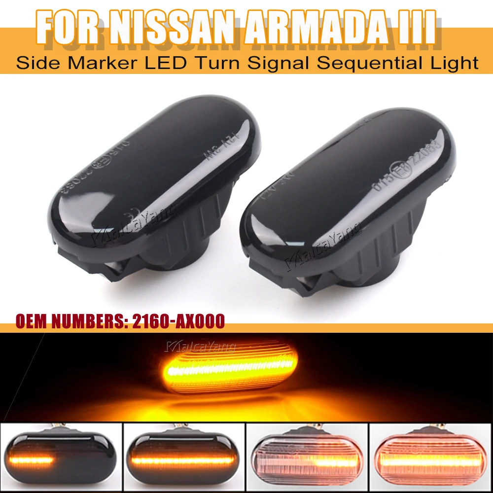 2X Für Nissan Cube Z11 Tiida C11 Hinweis E11 NE11 Micra K12 NP300 Navara D40 Qashqai J10 Dynamische Seite Marker LED Blinker Licht