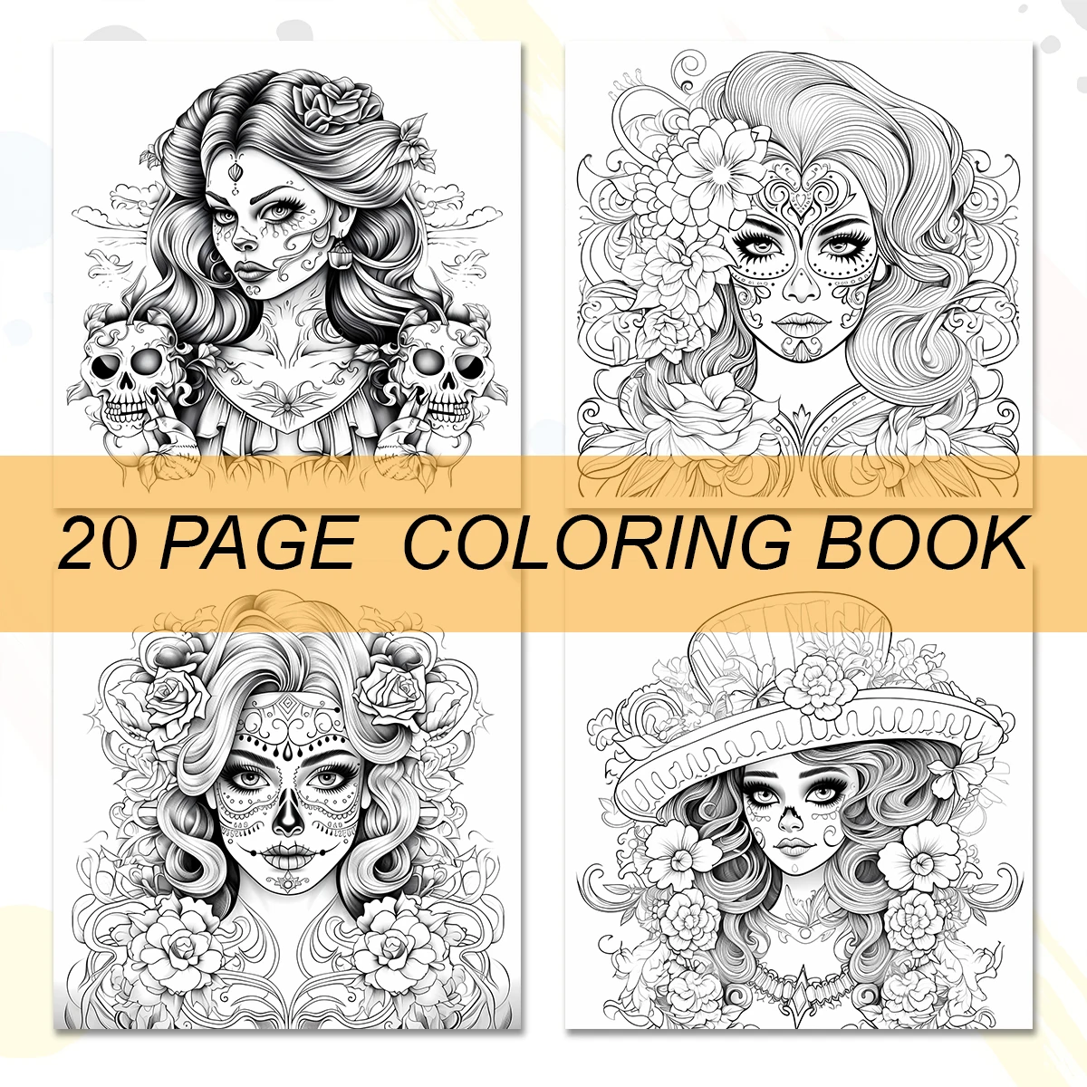 SUGAR SKULL BEAUTY Coloring Book For Adults And Teen Featuring Bold Easy Patterns for Relaxation DIY Painting & Drawing Activity image 6