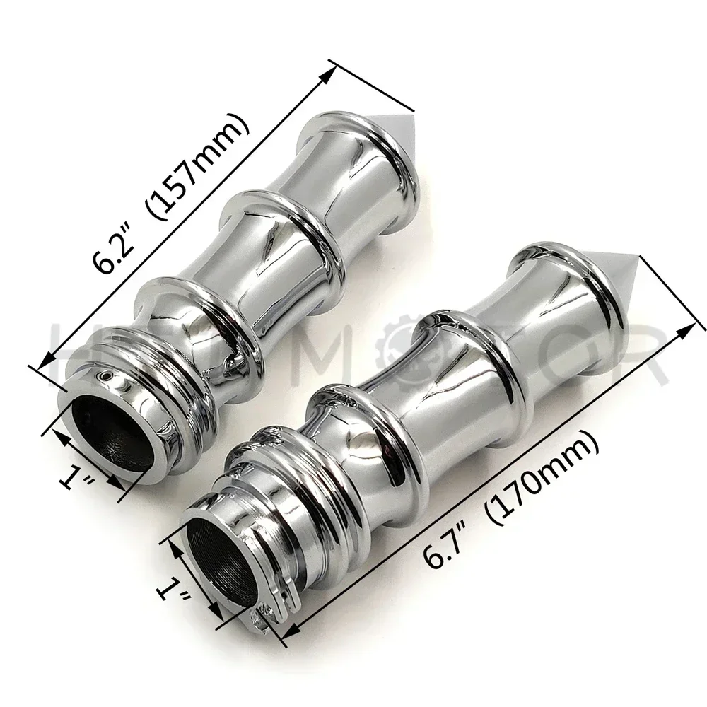 Motorcycle Accessories Chrome Skeleton Spike 1" 25mm Hand Grips for 1996-2010 Harley Davidson Softail