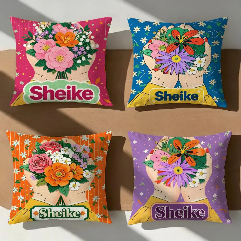Sheike Cushion Cover Pillow Cover Nordic Minimalist Throw DoubleSided Print Cushion Case for Sofa Bedroom Decor