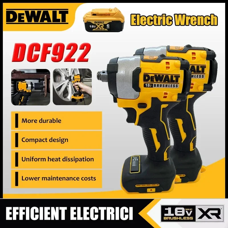 Dewalt DCF922 Brushless Impact Wrench 610N.m Cordless Driver Large Torque Variable Speed Electric Wrench Rechargeable Tools