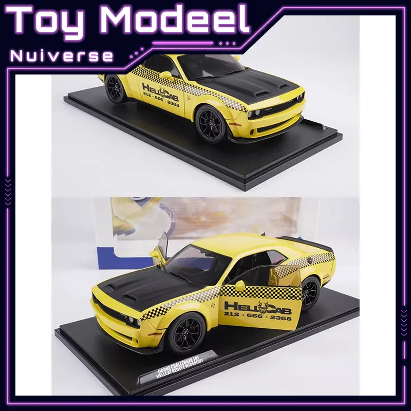 Solido 1/18 Dodge Challenger SRT Hellcat NYC 2023 with Two Open Doors Diecast Vehicle Model Static New Collection Cars Boy Gifts