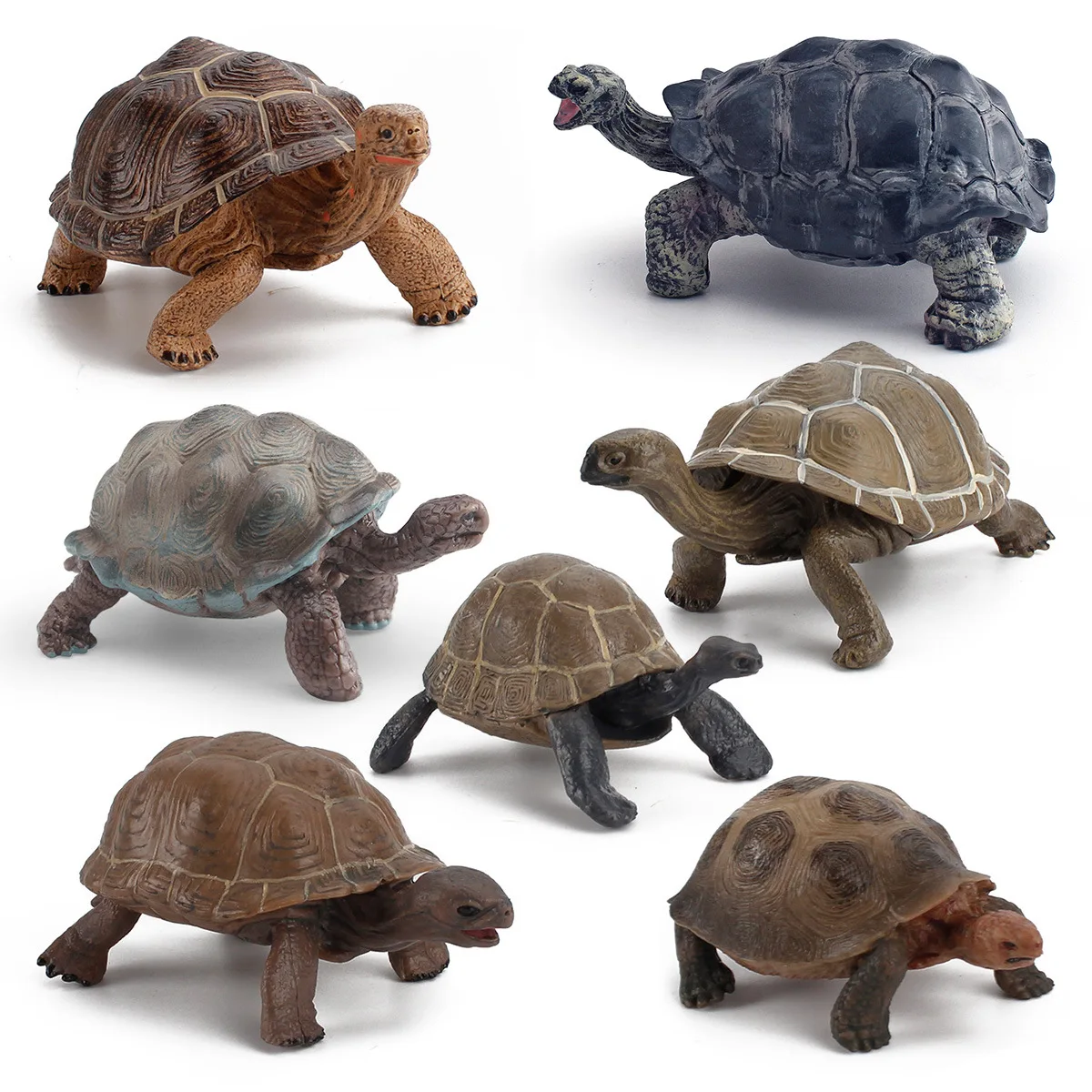 Realistic Wildlife Land Turtle Model Children's Educational Tortoise Set Display Piece Galapagos Giant Tortoise Turtle Ornament