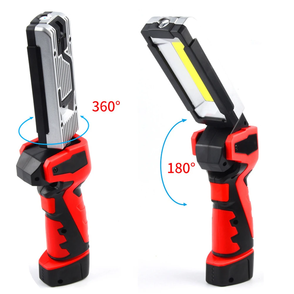 New Portable COB LED Flashlight USB Rechargeable Work Light Magnetic Lanterna Hanging Lamp with Built-in Battery Camping Torch