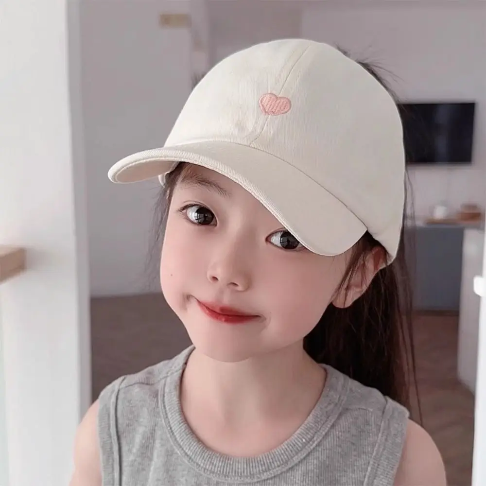 Korean Style Half Empty Top Hat Love Heart Anti-UV Sun Hat Summer Kid Sunhat Shading Hat No Top Beach Hat Children's Visor Hat
