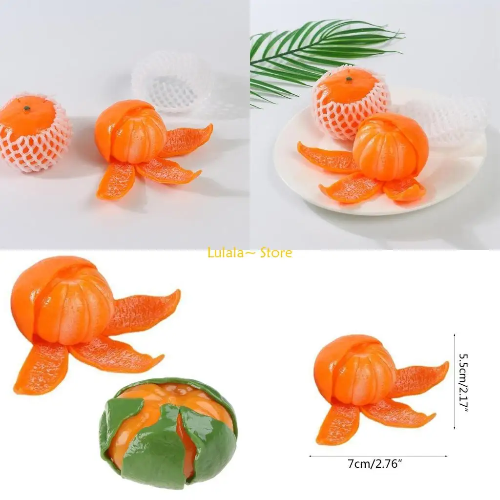 

Y4qa 1pc реалистичный фруктовый очищающий апельсиновый пузырь Sensory Pinch Гаджет