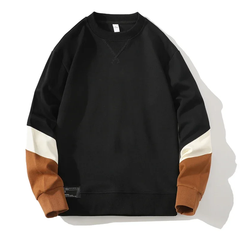 

LIBIELIY 2025 2025 Mens Multicolor Coats Round Neck Sports Streetwear Clothing Loose Patchwork Sweatshirts Men Oversized
