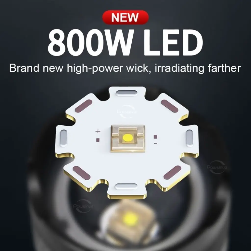 High Power LED Flashlight Tactical Torch Emergency Spotlight Telescopic Zoom USB Rechargeable Camping Flashlight Fishing Light