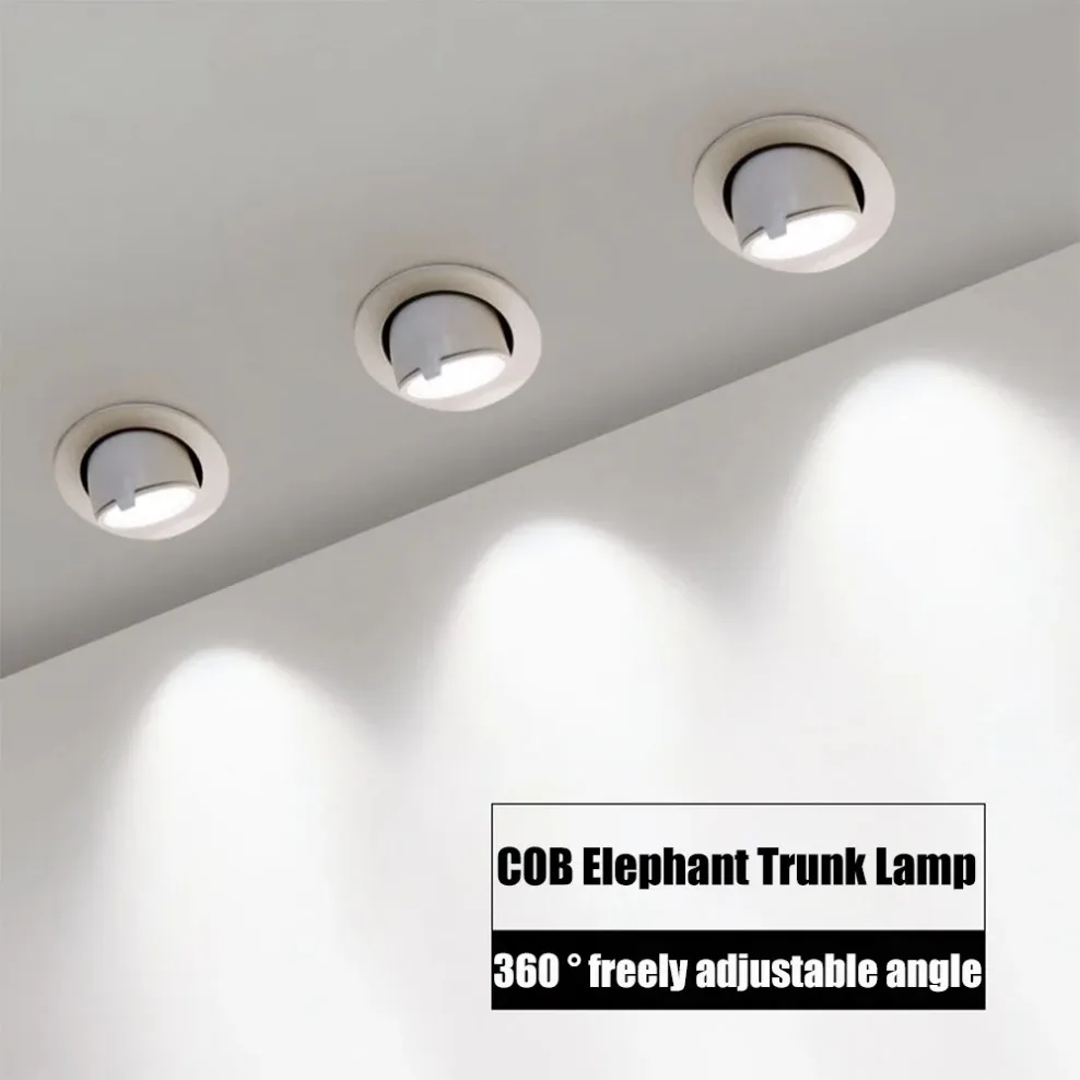 Led COB Downlight Recessed Light 360 Degree Adjustable Angle 10W 20W 30W 40W Spot Lamp Living Room Office Mall Bar AC175-265V