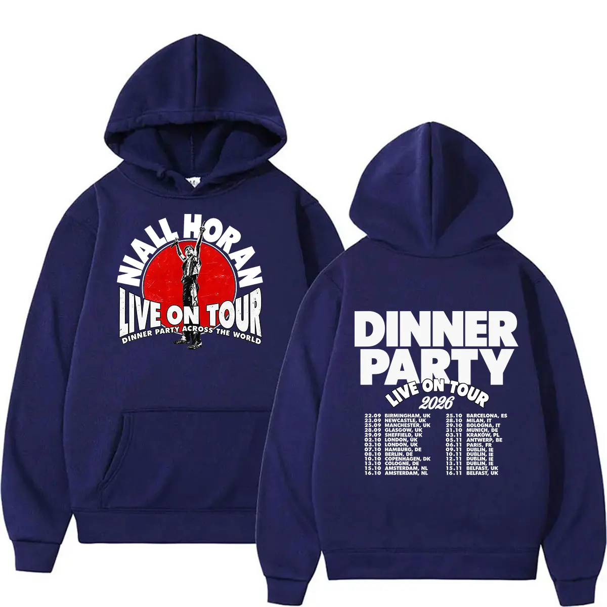 Niall Horan Dinner Party Live on Tour 2026 Hoodie Herren Damen Vintage Langarm Mode Sweatshirt Lose Kleidung Pullover Kapuzenpullover – Detail 7