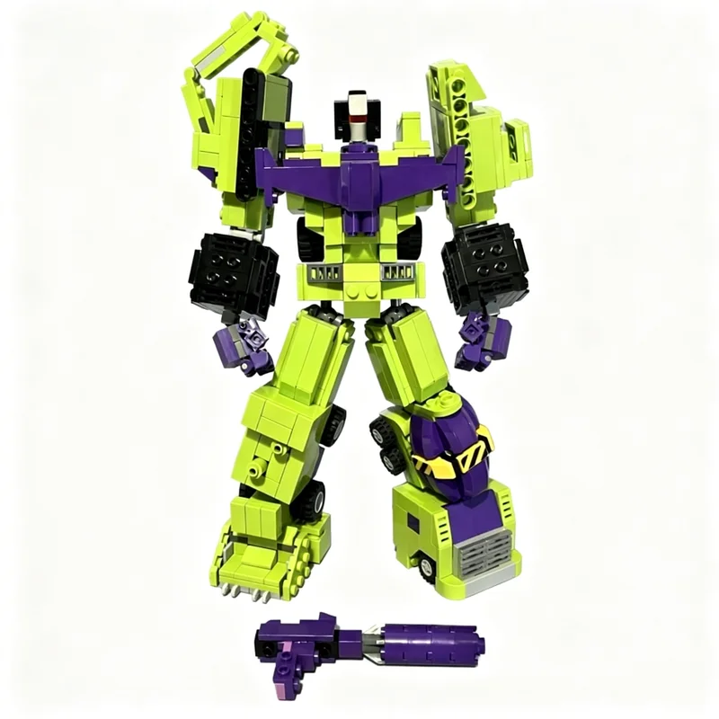 708PCS MOC Creative Model Tf 009 Transformers Devastator DIY Assembly Building Blocks Display Birthday Gift Collectible Blocks