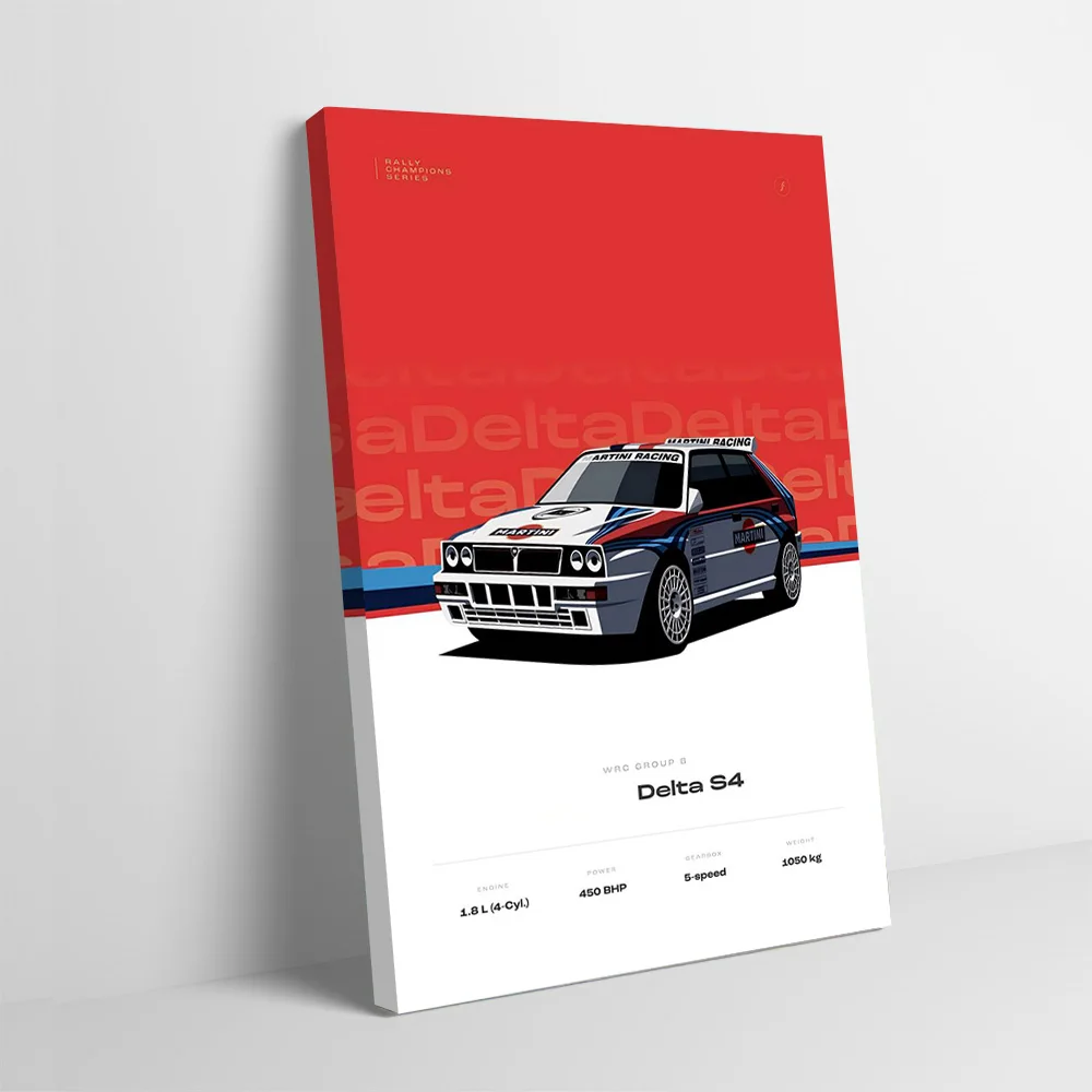

Sports Car Delta S4 Group B Printing Poster Custom E Pictures Wall Art Canvas Painting for Room Ornaments Decoration Home Mural