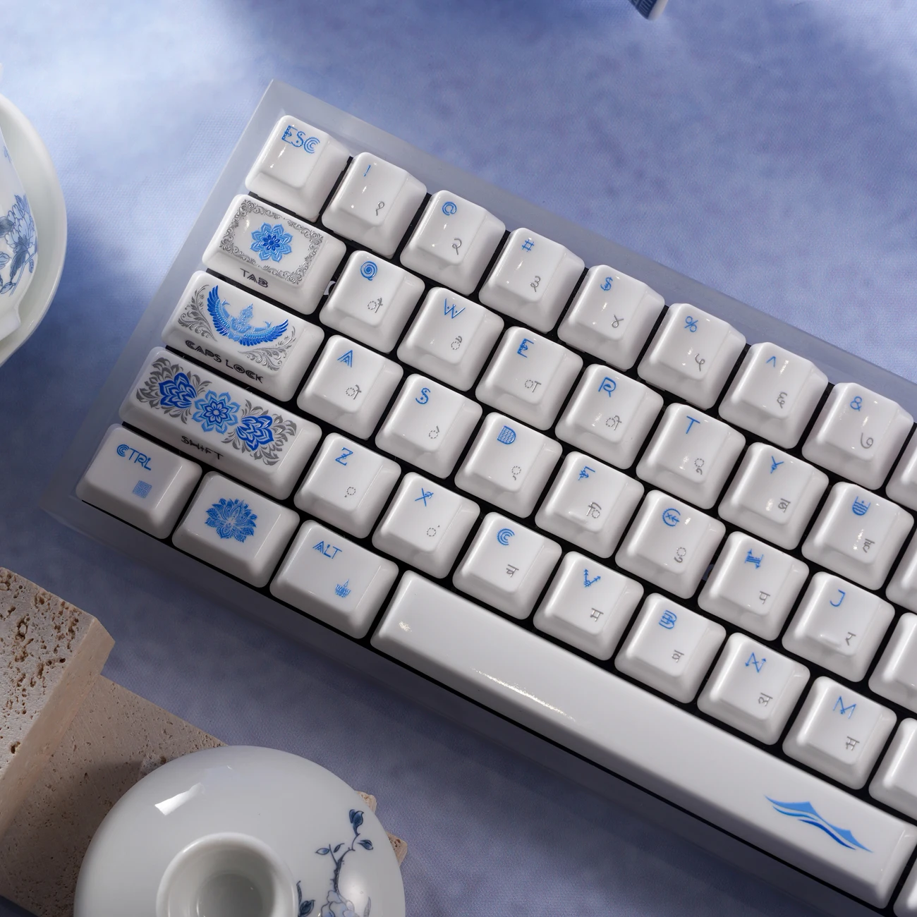 Mintcaps Brahma Real Ceramics Keycaps 119 keys Smooth Surface Cherry Profile Dye-Sub Keycaps For Cherry MX Mechanical Keyboard