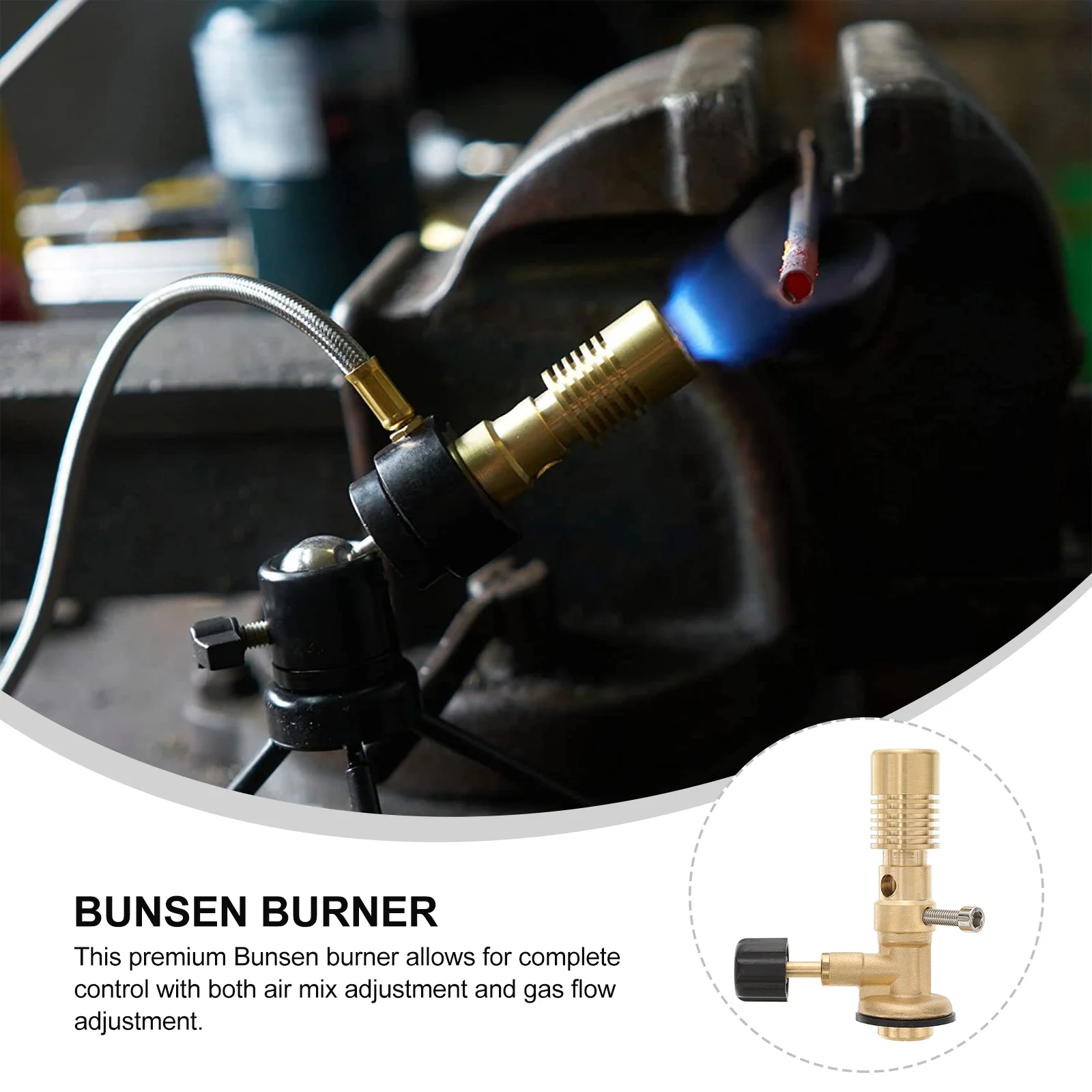 Blowtorch Portable Mini Bunsen Burner Heating Laboratory Adjustable Brass Supply Gas Head Propane