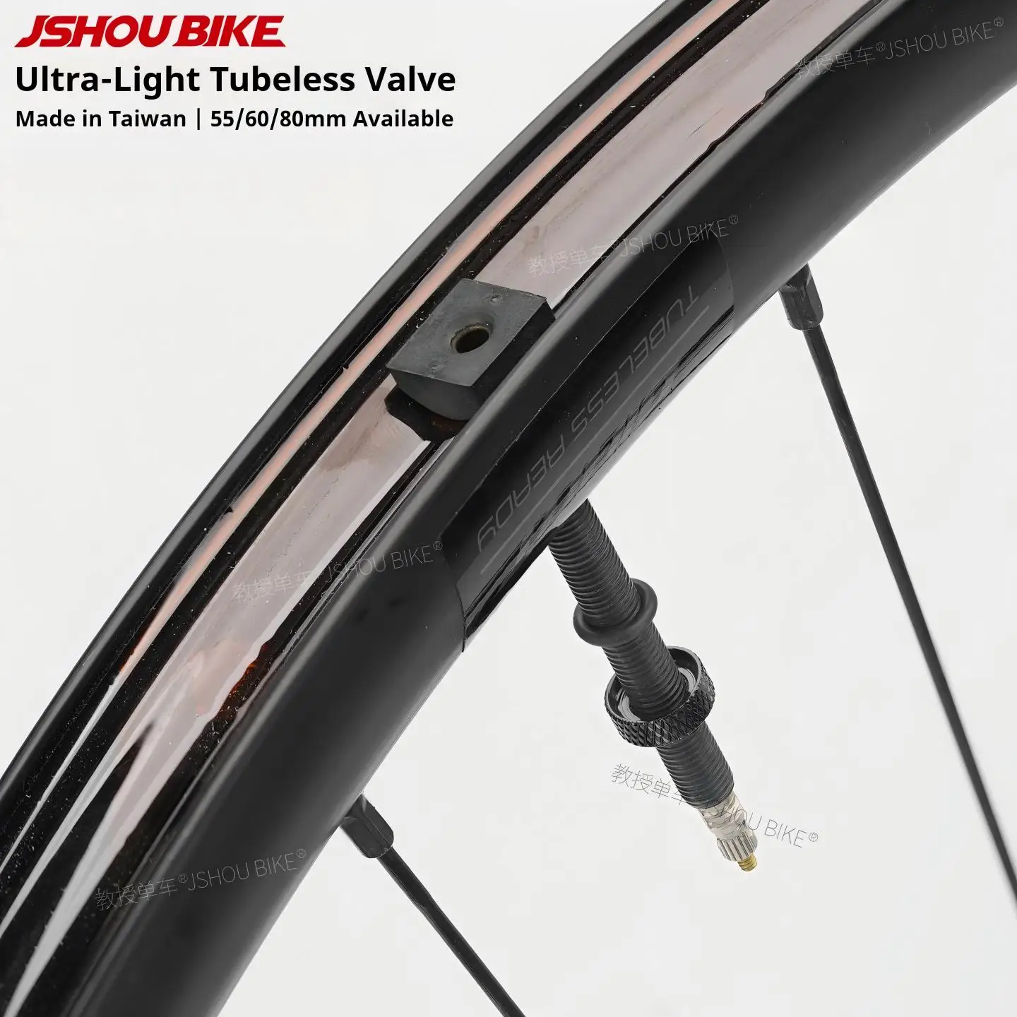 JSHOUBIKE Fahrrad Tubeless Presta-Ventil mit Aluminiumkörper und herausnehmbarem Kern für Aluminium-Carbon-Felgen Fahrrad-Zubehör