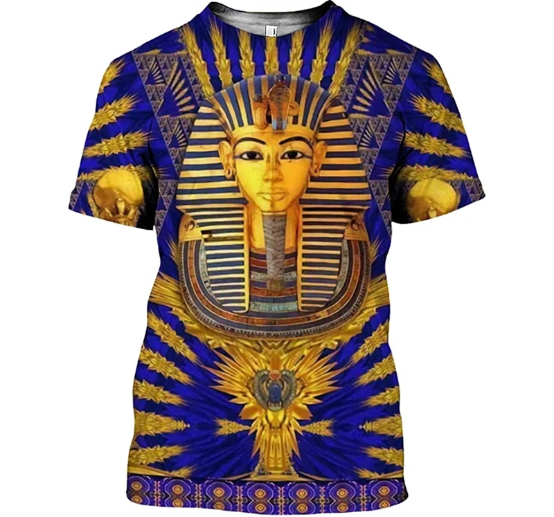Мужская футболка с 3d принтом египетского фараона в стиле ретро, летняя распродажа, мужская футболка с коротким рукавом, повседневные негабаритные уличные футболки унисекс Мужская футболка с 3d принтом египетского фараона в стиле ретро, летняя распродажа, мужская футболка с коротким рукавом, повседневные негабаритные уличные футболки унисекс