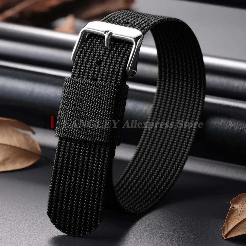 Ribbed Nylon Watchband Watch Strap 18mm 20mm 22mm for Omega for Seiko Watchband Accessories Army Military Watch Band Bracelets