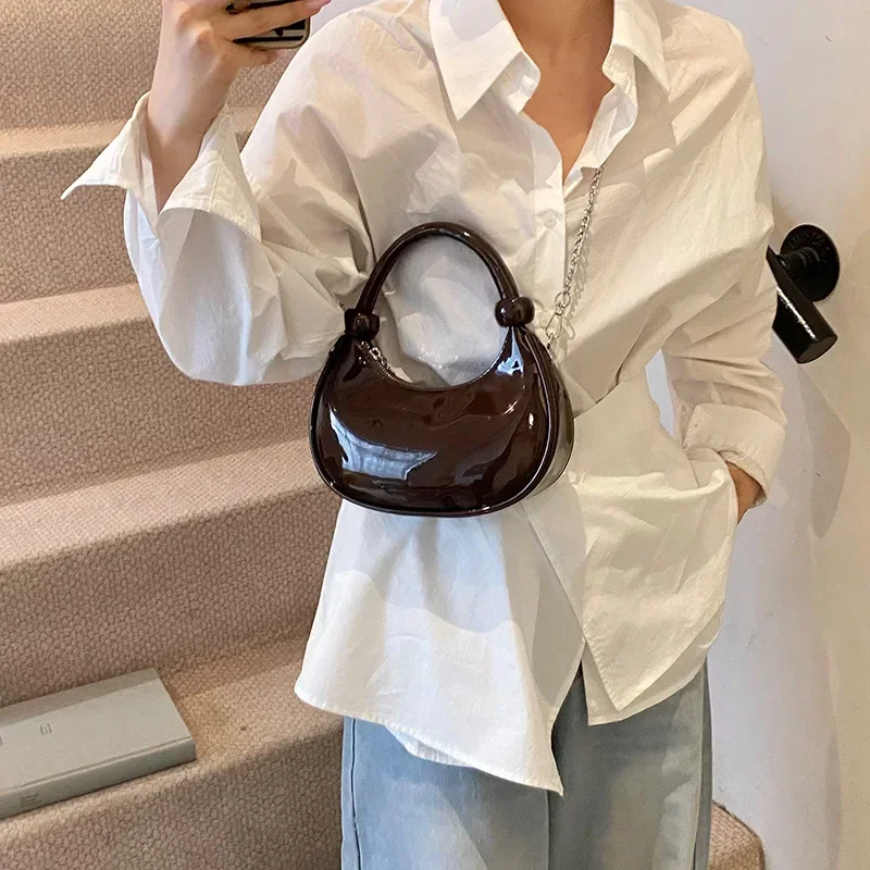 

Women's 2025 New Arrival Minimalist Half-Moon Chain Tote Bag, Fashionable Crossbody/Shoulder Bag, Versatile Design for Daily Use