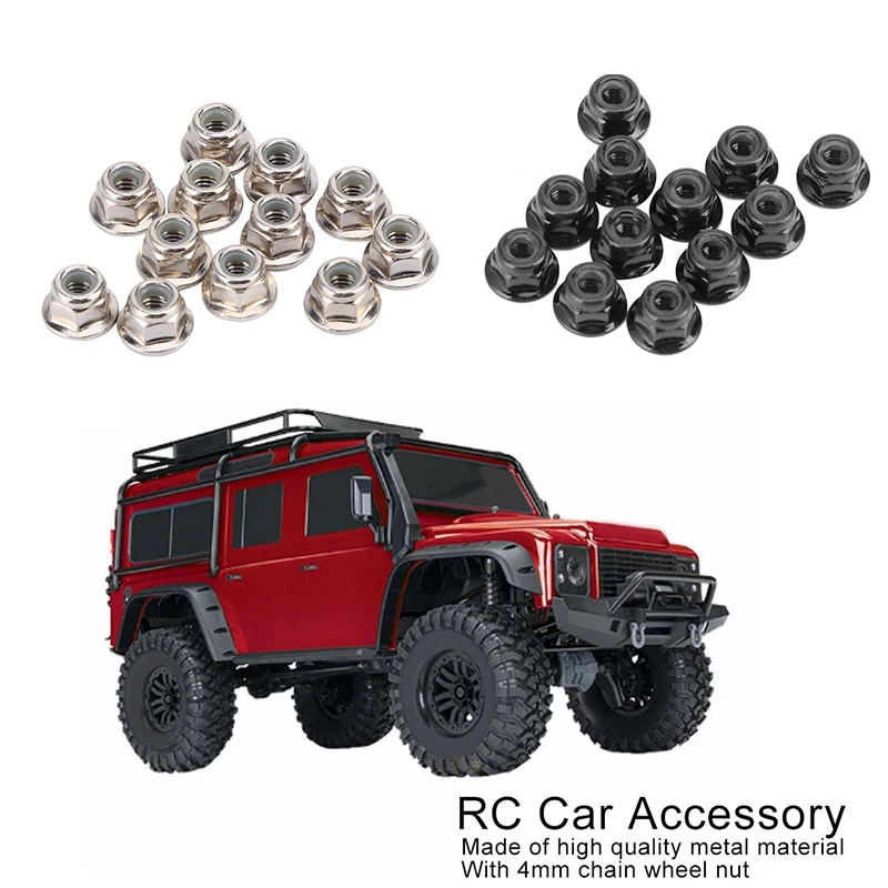 Juego de tornillos de tuerca con brida de Metal Universal M4, Kit de actualización multimarca para coche HSP Tamiya TT02 TRX4 SCX10 RC, 8 Uds.