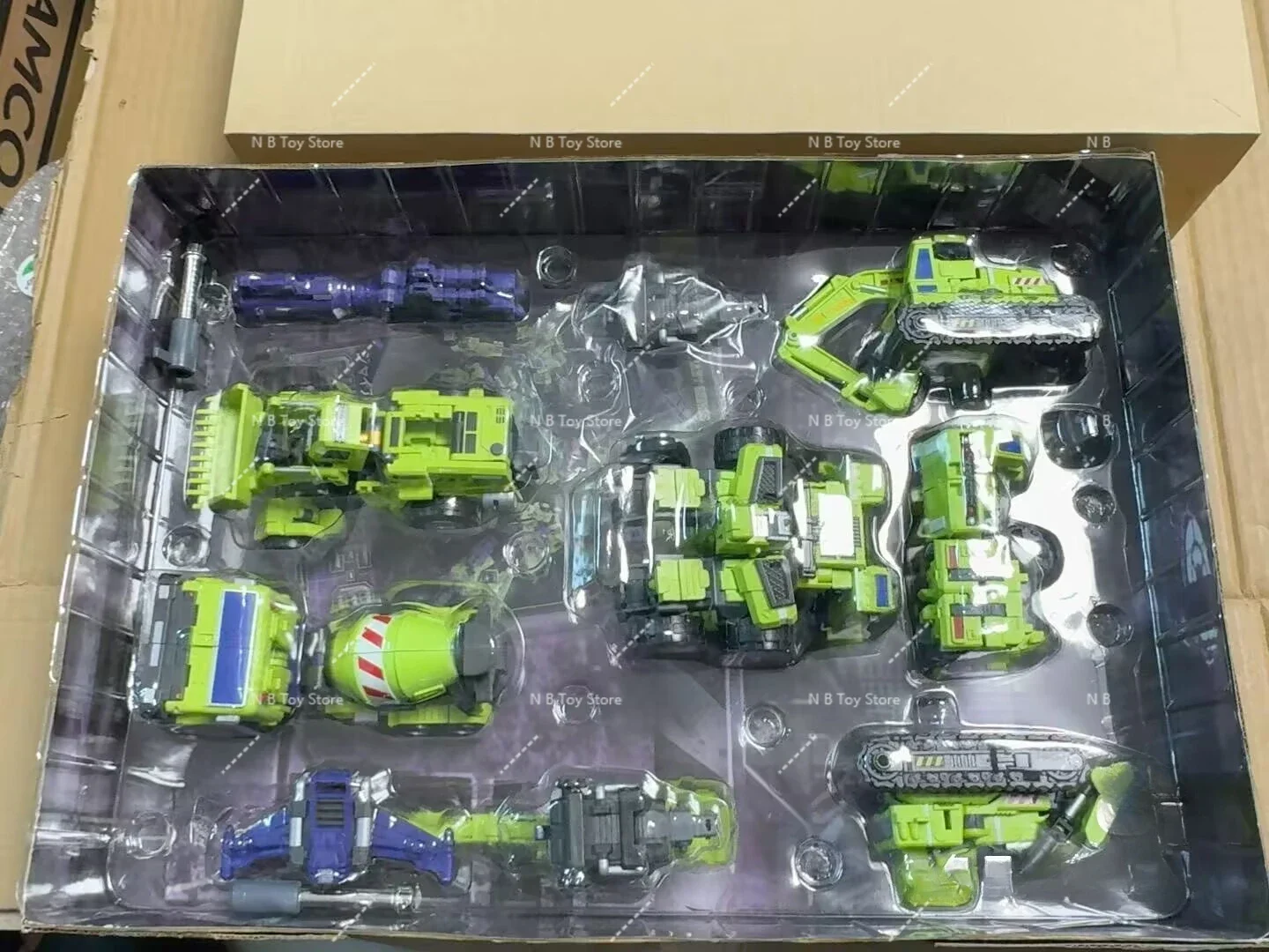 Transformation Action Figure Mt Giant Type-61 Devastator, Scrapper Hook, Mixmaster, Scavenger, Bonecrusher, Long Distance