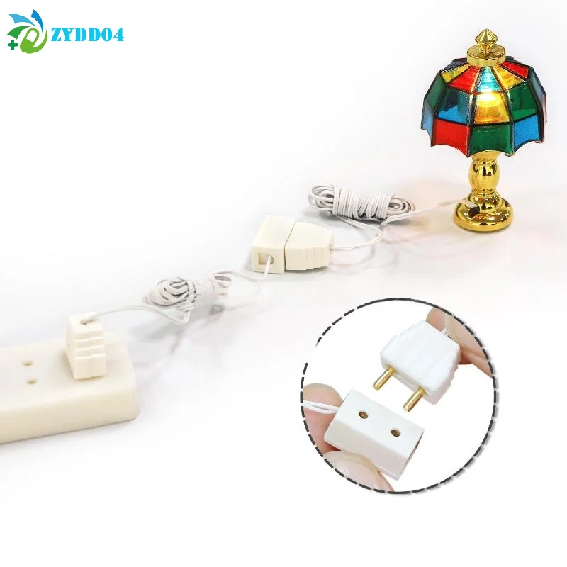 1/4Pcs 1/12 Dollhouse Decorative Lamp Transformer Socket Connection Line Model Home Appliances Accessories Kid Pretend Play Toys