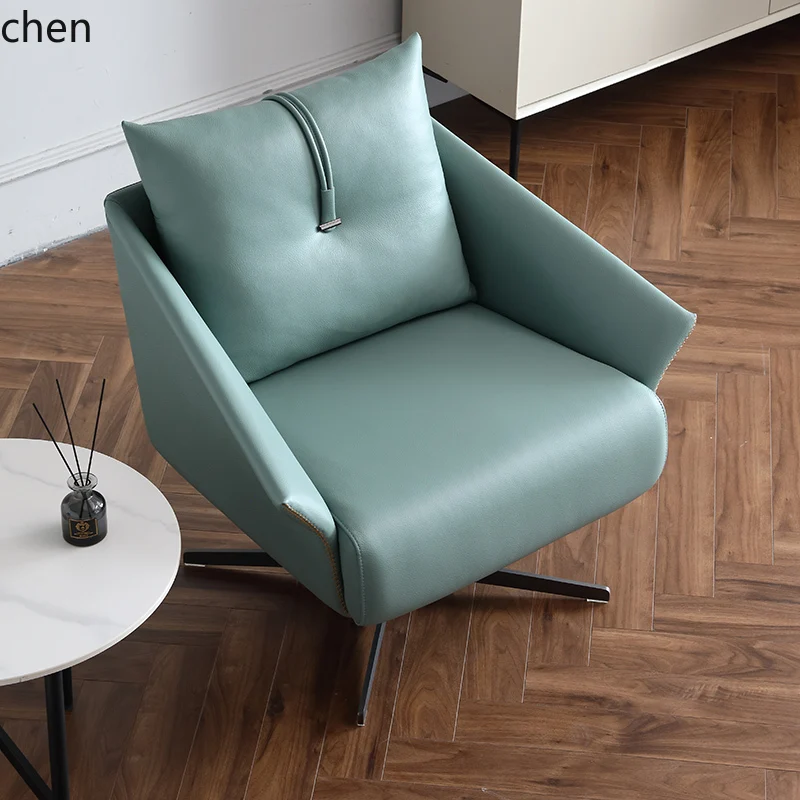

FF household leather single sofa chair living room balcony Italian lazy leisure sofa chair