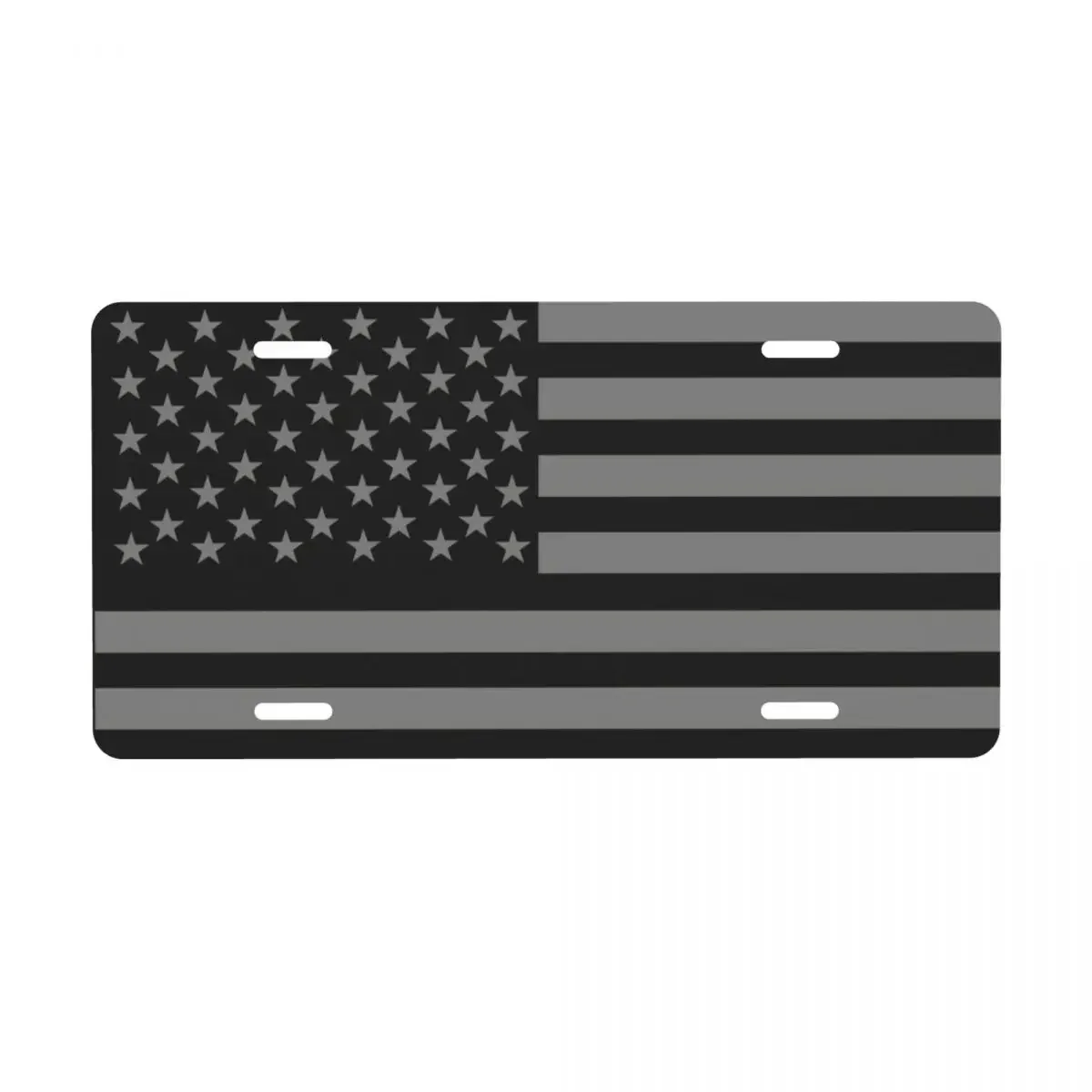 Black And Gray American Flag License Plate Cool USA Decorative Car Front License Plate Aluminum Metal Sign Vanity Tag 12x6 Inch