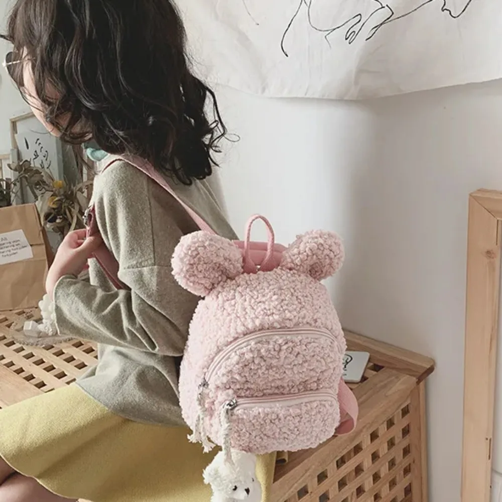 Little Woolen Eared Rabbit Children's Holiday Backpack Plush Toy Kindergarten Bag Cute Coin Purse Children Birthday Gifts