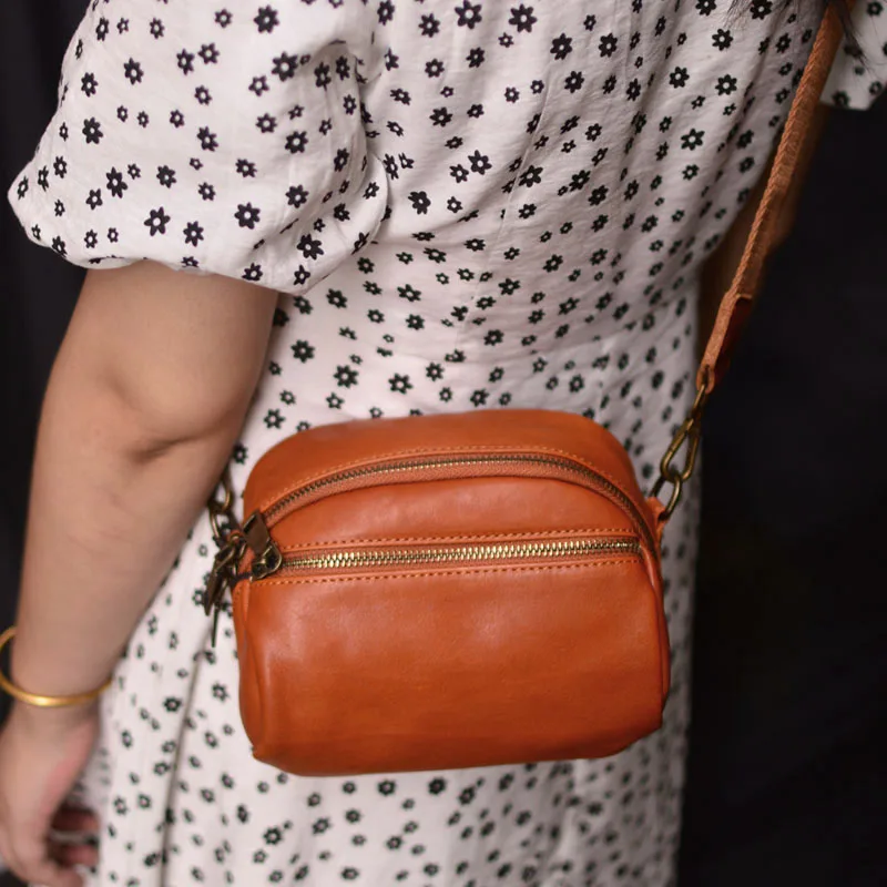 AETOO  Vintage gender-neutral leather cute dumpling bag fashion everything with niche commuter single shoulder crossbody bag hea