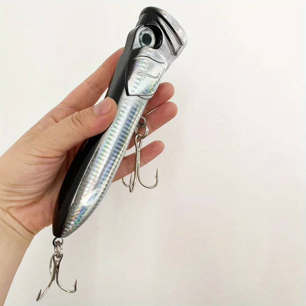 Riesiger Popper-Oberflächenköder - 7,28 Zoll/106g Hochleistungs-Salzwasser-Angelköder mit realistischem Popping/Plug-Effekt - Weitwurf für Barsch – Detail 8