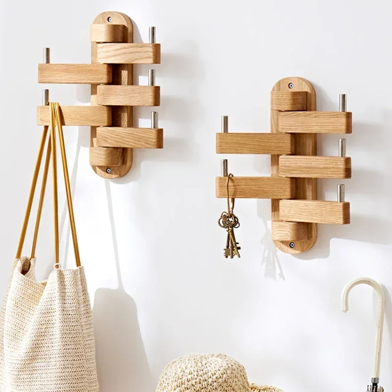 Living Room Clothes Hanger Solid Wood Oak Organizers for Room Clothes Hanger Wall Mounted Coat Racks Bedroom Dressing Rooms Gift