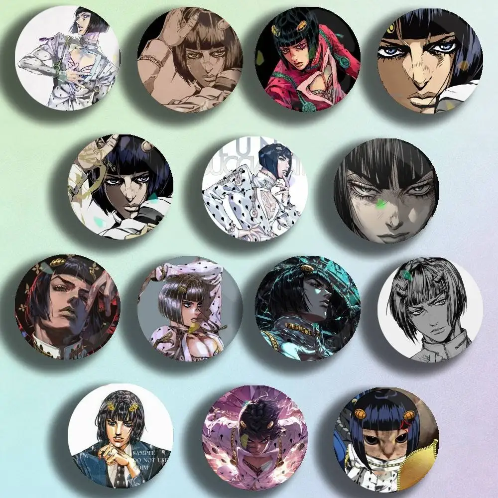 Anime JoJo Bruno Buccellati Laser Badge Creative Pins Brooch for Bag Clothes Hat Decor Gifts Fans Collect
