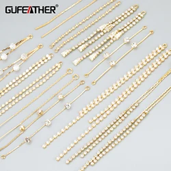 GUFEATHER-Fabricación de joyas M294, accesorios de joyería, joyería diy, oro de 18k, 0,3 micrones, oro Chapado en cobre, calidad estable, cadena coreana