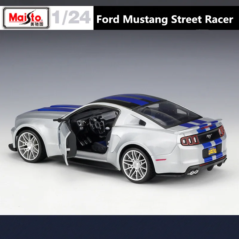 1:24 Ford Mustang Street Racer Alloy Sports Car Model Diecast Metal Racing Car Model Simulation Collection Toys Gift