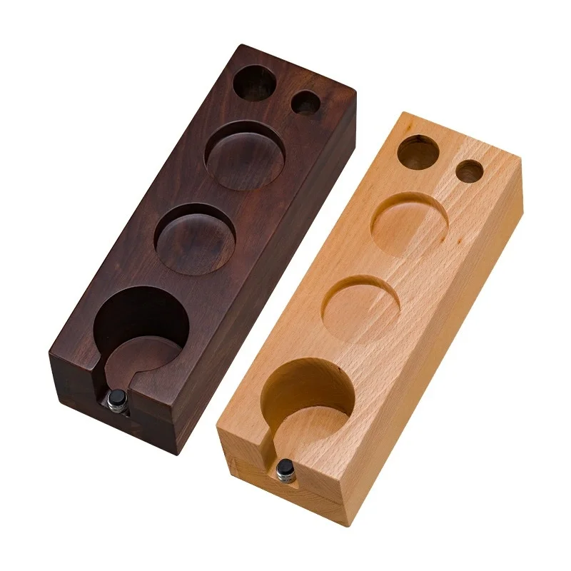 

Coffee Solid Wood Powder Press Stand Espresso Machine Matching Utensils Walnut Handle Support Frame Powder Press Filler Base