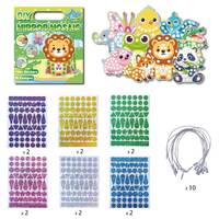DIY Cartoon Animal Dinosaur Art Coloring Cards With Collage Laser Stickers Set Children's Crafts Drawing Toys Montessori Gifts