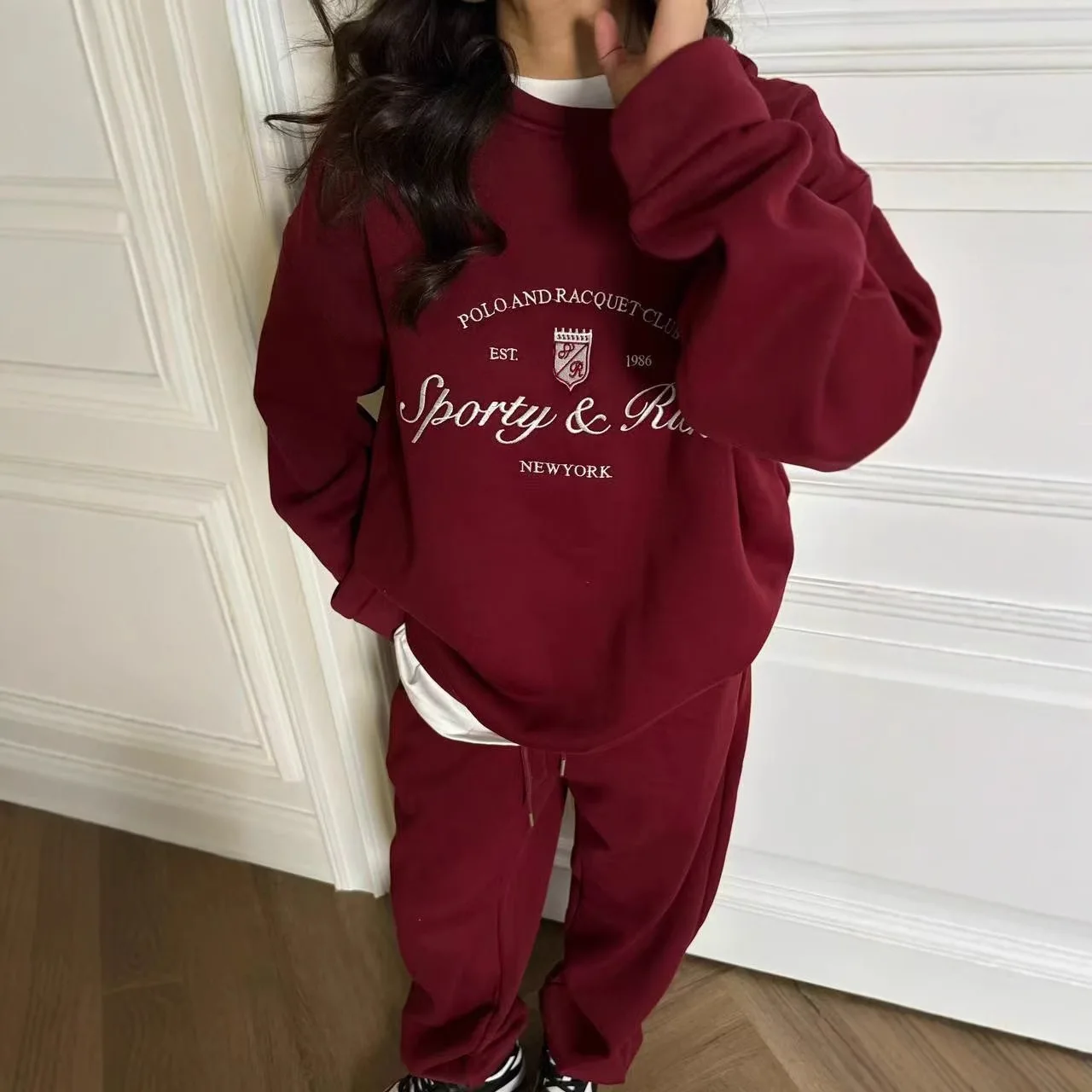HZXVic Felpa Donna Retro Lettera Pullover ricamato Top Comodo e versatile Pop Demon Hunter Pullover per donna