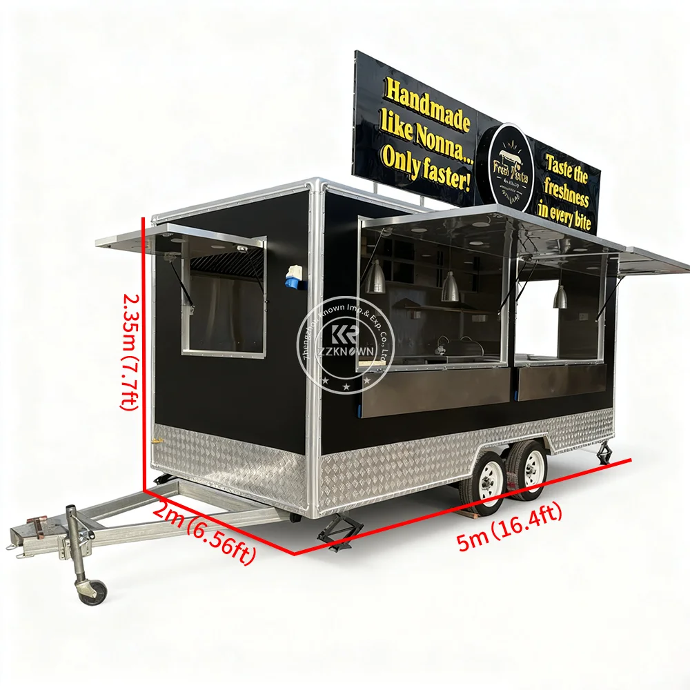 Modern Pizza Coffee Ice Cream BBQ Crepes Food Trailer Portable Food Truck Trailer Fully Equipped Kitchen