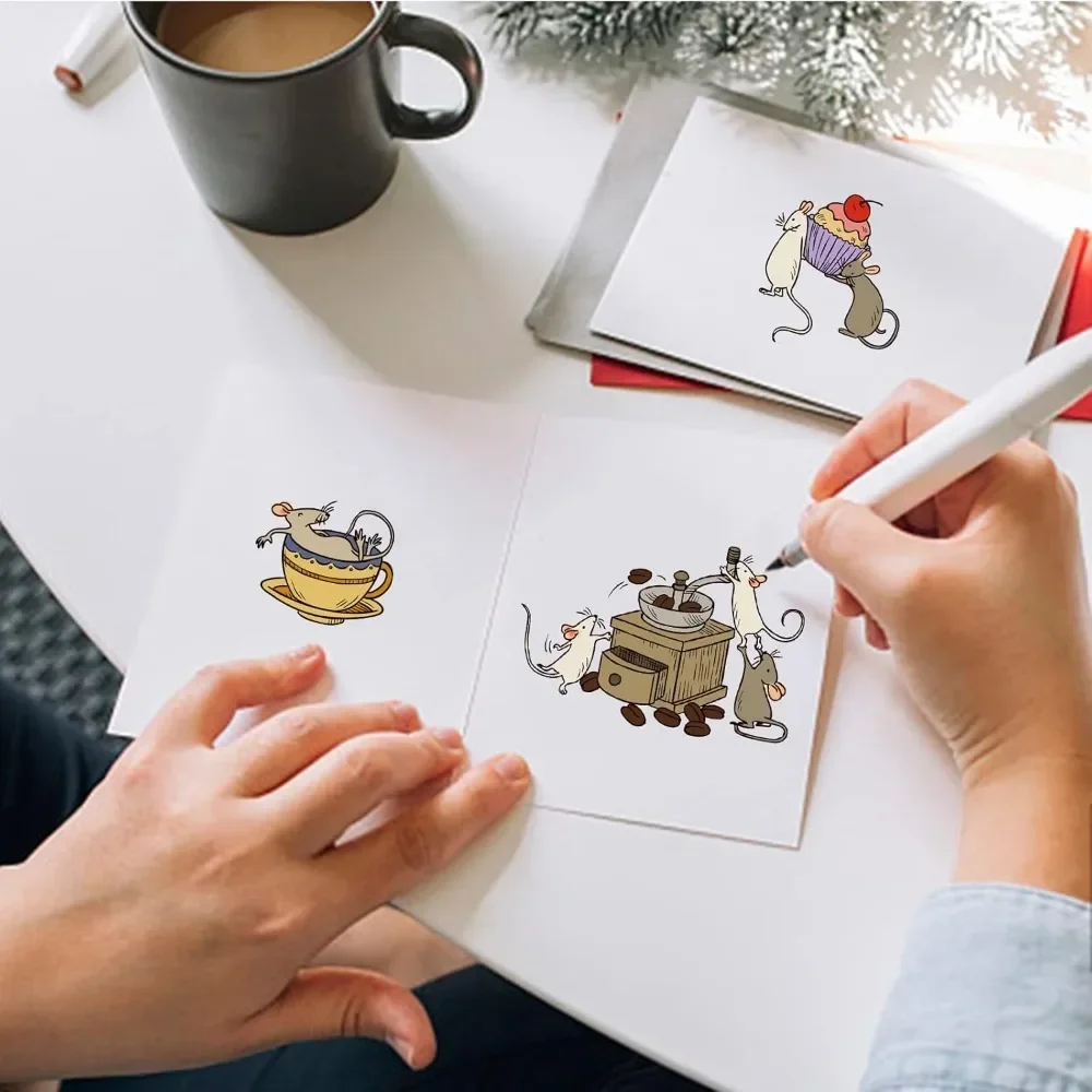 Animal Coffee Clear Stamps Coffee Machine Silicone Stamps Transparent Rubber Seal Stamps for Card Making DIY Scrapbooking