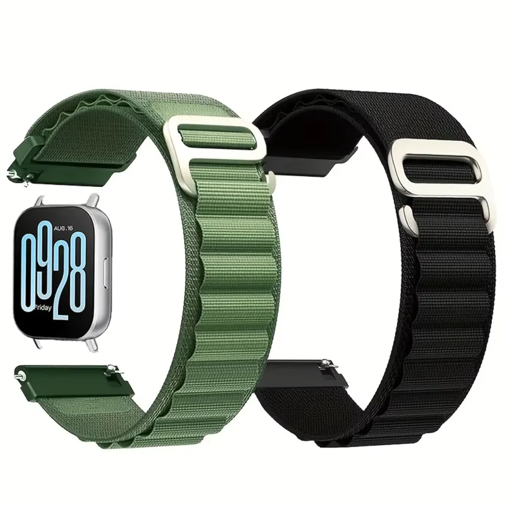 22mm Alpine Loop Strap for Redmi Watch 5 Lite/Active Nylon Bracelet Watchbands Accessories for Xiaomi Watch S4 Breathable Strap