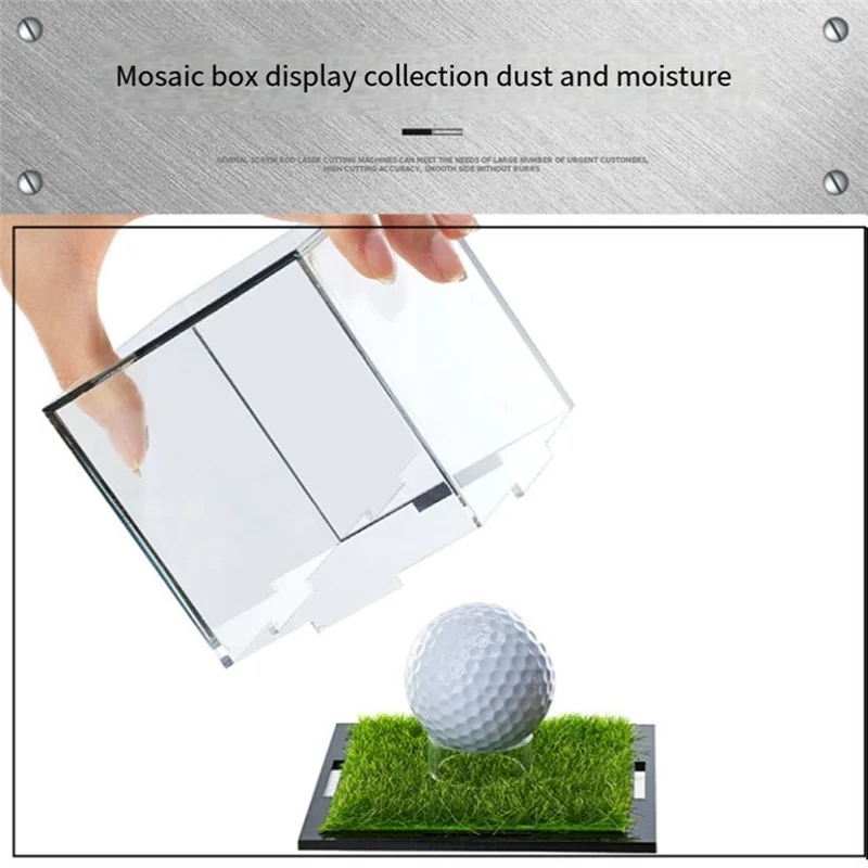 ABHS-Golf Ball Display Cabinet, Golf Ball Square Display Cabinet, Memorial Box, Acrylic Mirror Storage Box