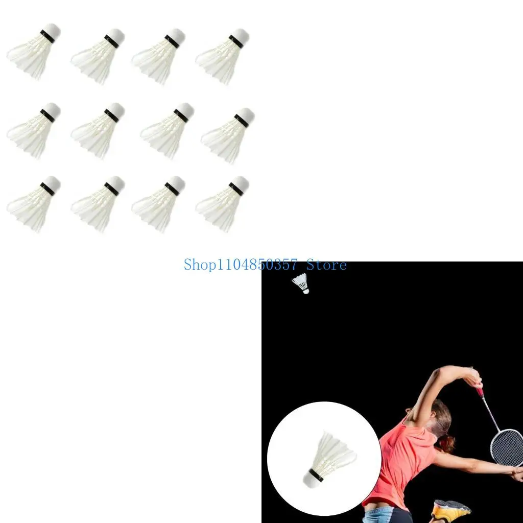 

5ASD 12PCS Пехой Барминтон Птица, профессиональные утиные перо бадминтон Шаттлекоки со стабильностью и балансом долговечности и