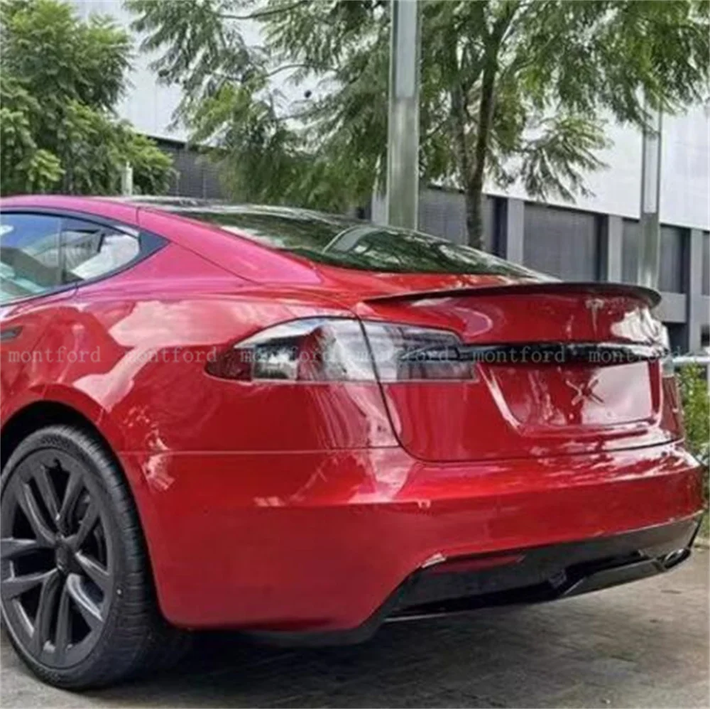 Dla Tesla Model S 2012-2023 wysokiej jakości materiał ABS tylna klapa samochodu podkład kolorowy tylny spoiler model s bagażnik samochodowy splitter spoilera