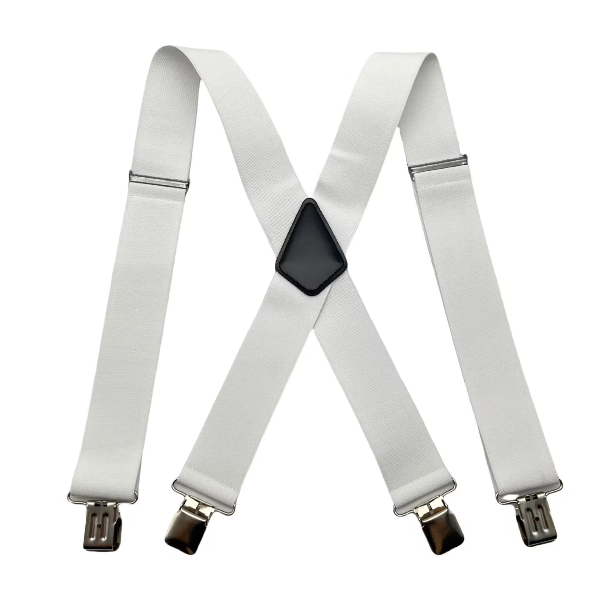 Elastic Suspenders for Men-2025 New X-Back 5CM Width, Anti-Slip Metal Clip, Comfortable Dress Pants Belt, Business Casual Style