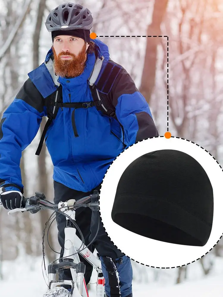 AliExpress Winter Thermal Cycling Cap Outdoor Under MTB Helmet Liner Fleece Hat Sports Men Bicycle Skiing Beanie Running Hiking Skullcaps