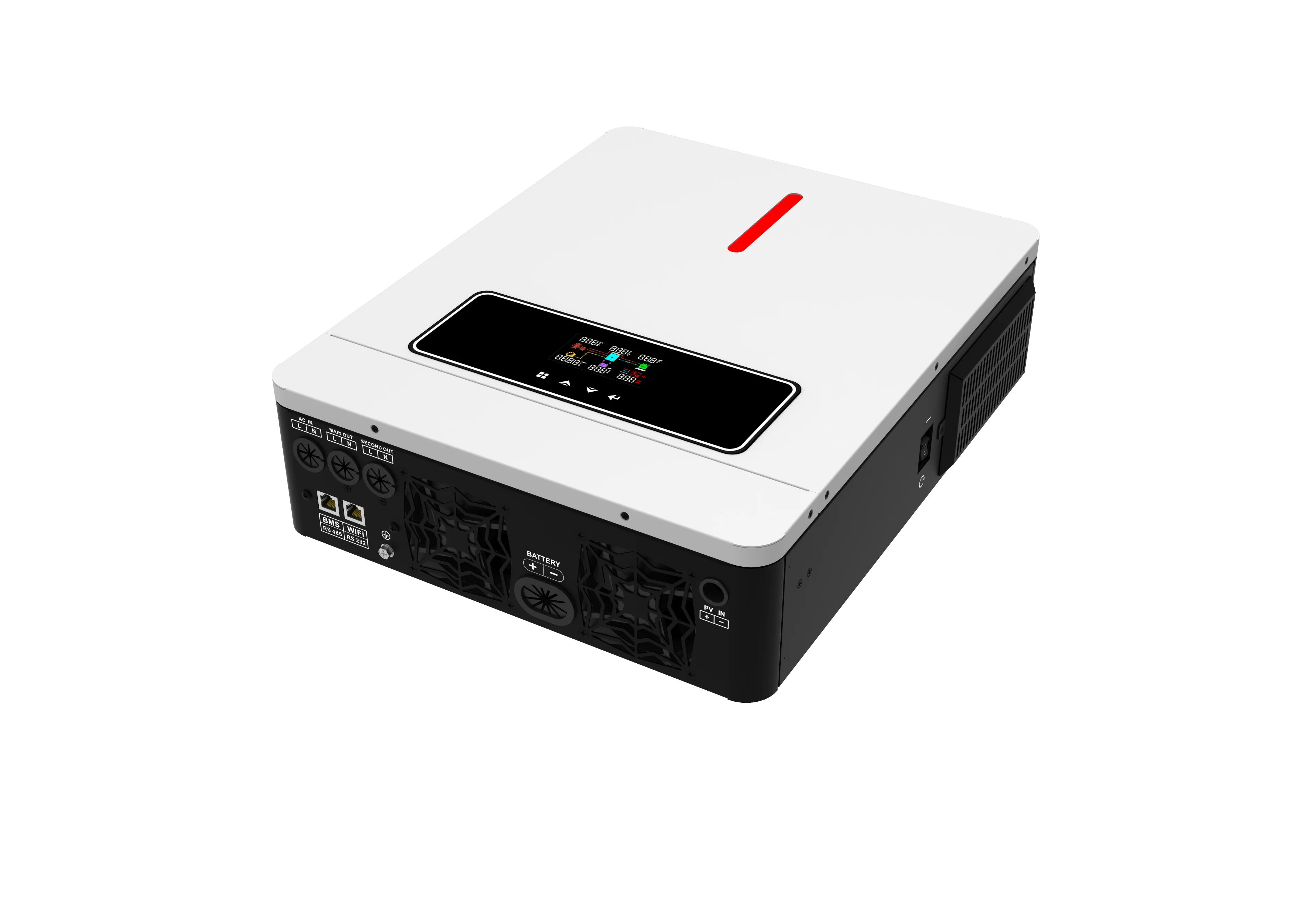 SUMT  ECO-6.2KW Dual output,MPPT 60-500VDC，Output 220/230/240VAC，120A,  48VDC Hybrid Solar Inverter can run without battery.