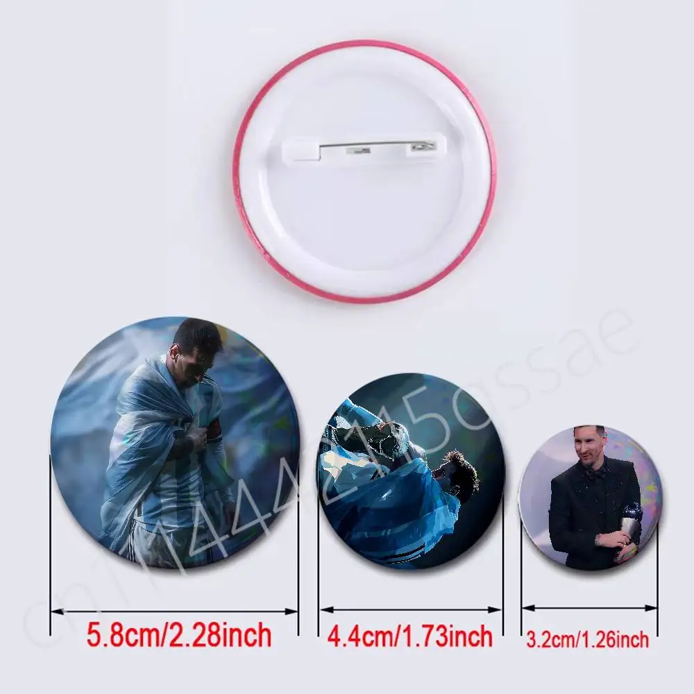 FOR Argentina Lionel Messi Badge Tinplate Soft Button Pin Brooch Metal Badge Custom Jewelry Accessories Hat Bag Lapel