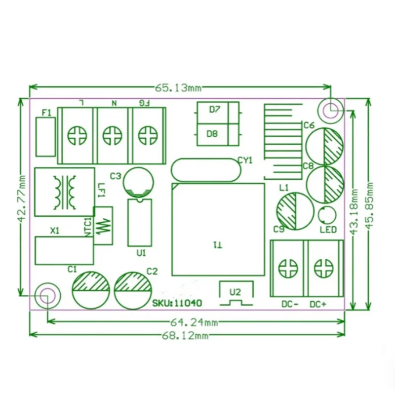 ABSQ-AC-DC Импульсный источник питания 220 В 15 Вт 5 В 3 А Регулируемая мощность для изоляции окна светодиодной ленты
